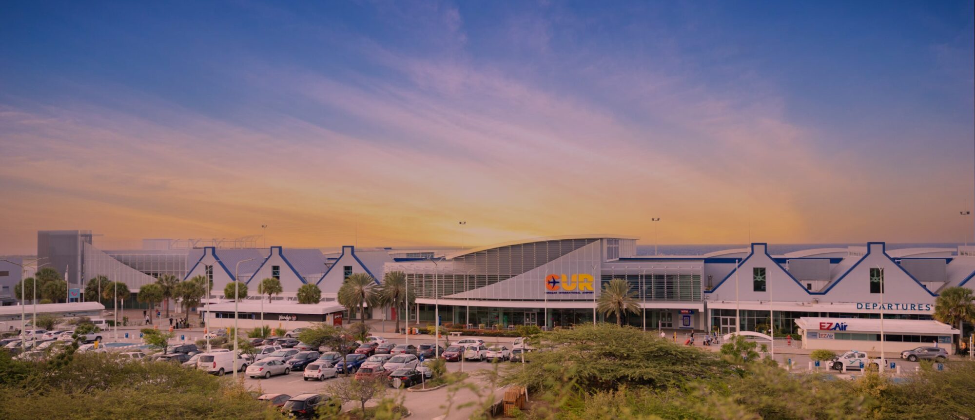 Aankomst op vliegveld Hato op Curaçao